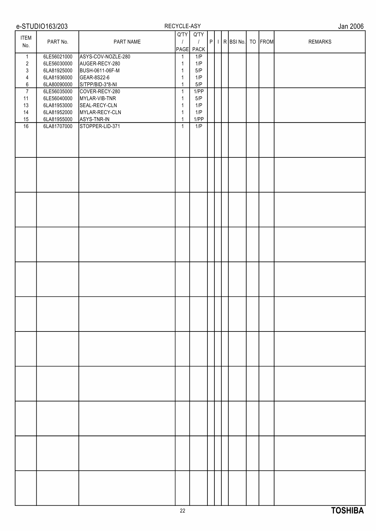 TOSHIBA e-STUDIO 163 203 Parts List Manual-6